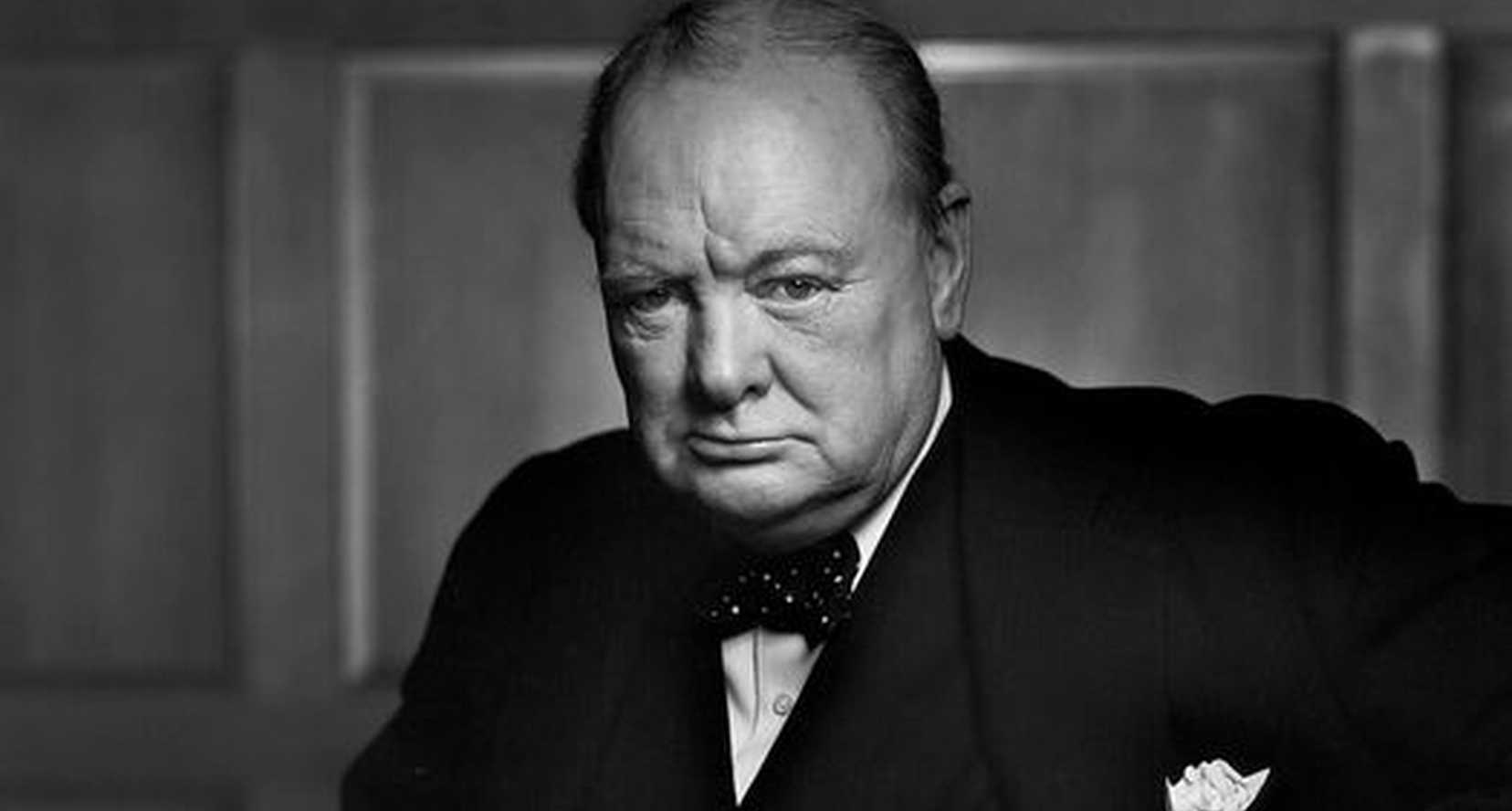 Black and white picture of Sir Winston Churchill