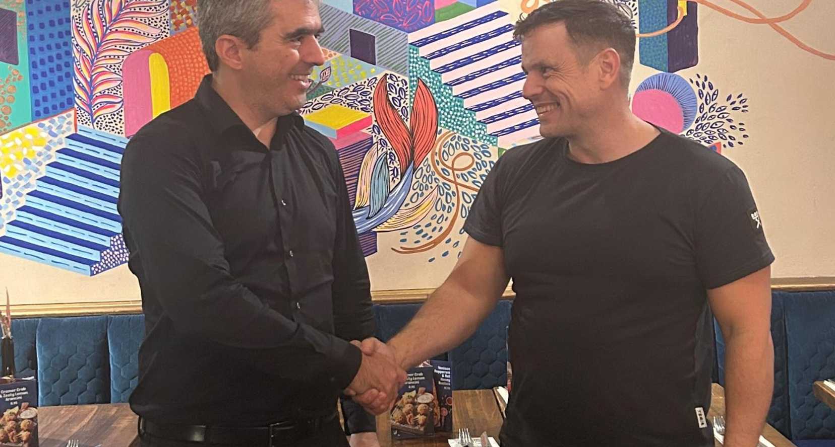 David Beard from BWBF and João Silva from VOID meet to agree partnership that will help improve our apps.