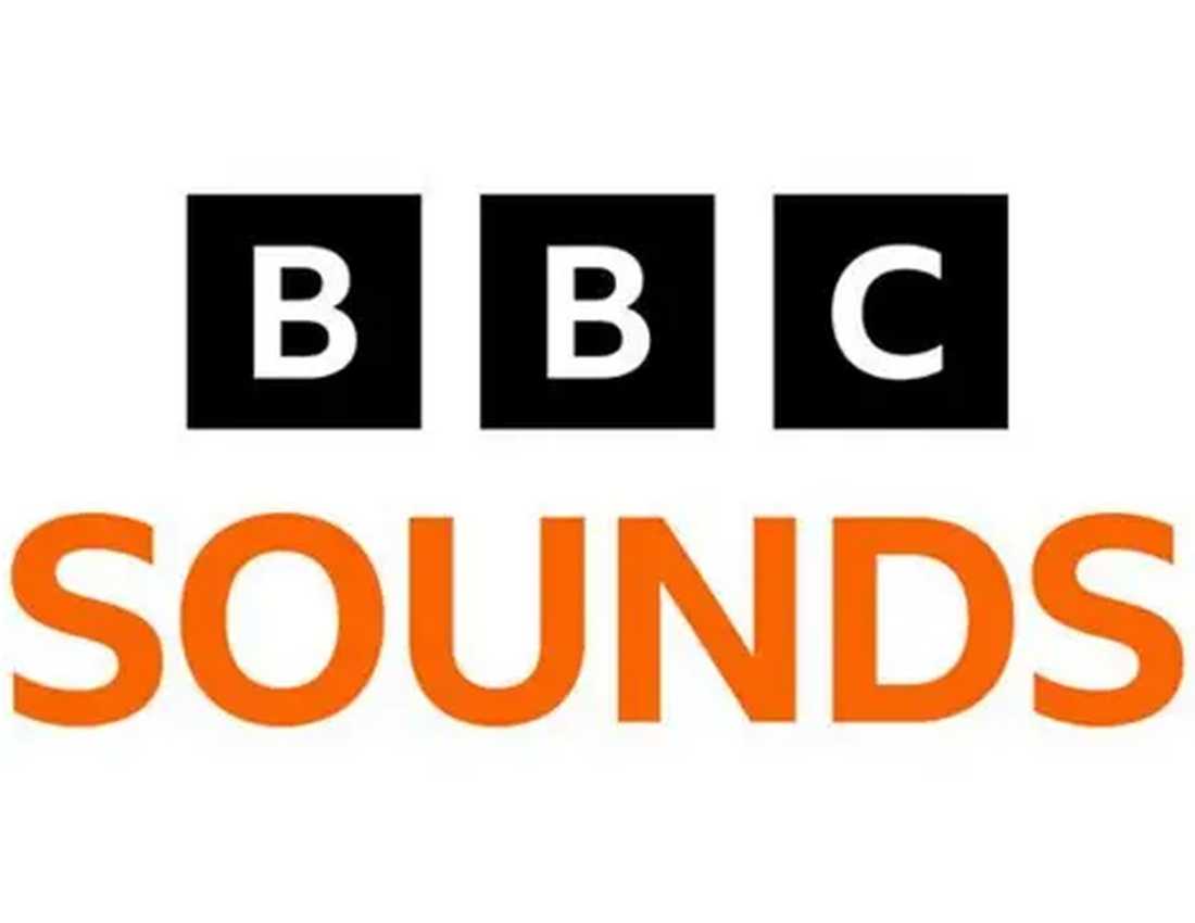 The BBC Sounds logo depicts the words 'BBC Sounds' in black and orange.